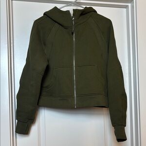Green lululemon scuba zip up hoodie